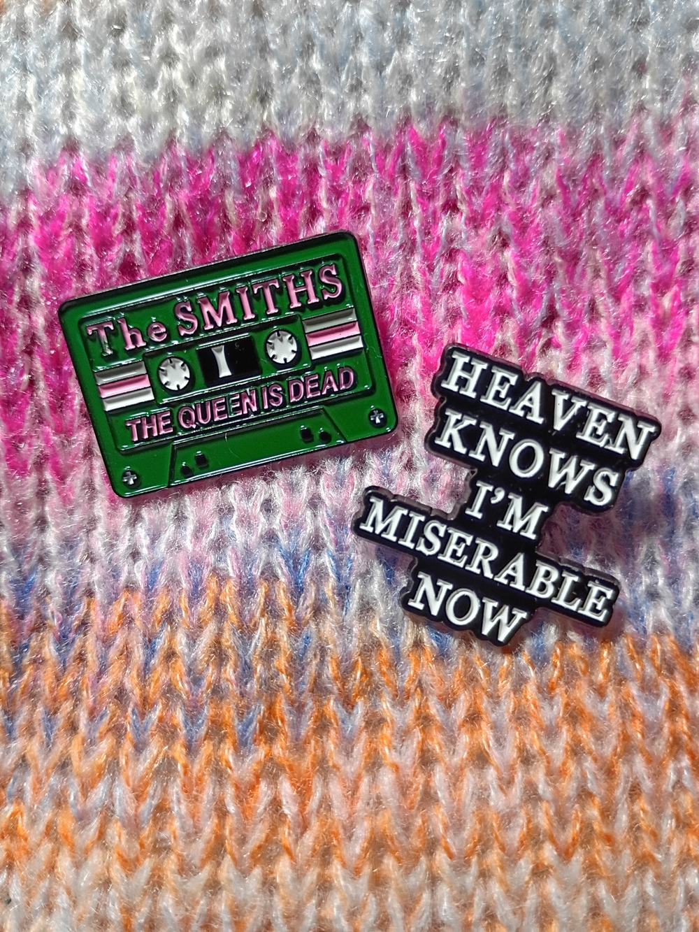 The Smiths Metal Lapel Pin Set Two Cassette Tape Queen Is Dead I'm Miserable Now